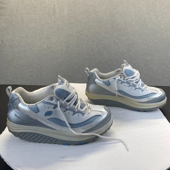 Sketchers‎ Shape Ups Women's White/Blue Toning Walking Sneakers 11803 Size 10 - Picture 3 of 16